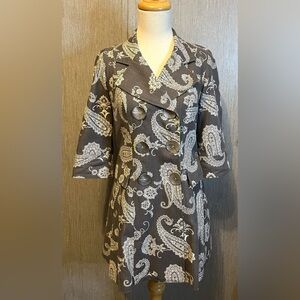 3 Sisters Paisley Tapestry Gray & White Jacket size S